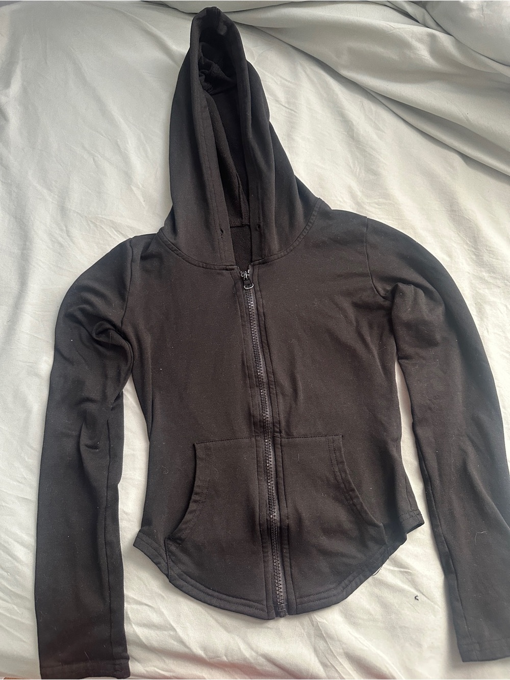 Black Women's Zip tight Hoodie Jacket